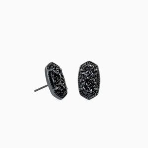 Kendra Scott Ellie Gunmetal Stud Earrings in Black Drusy